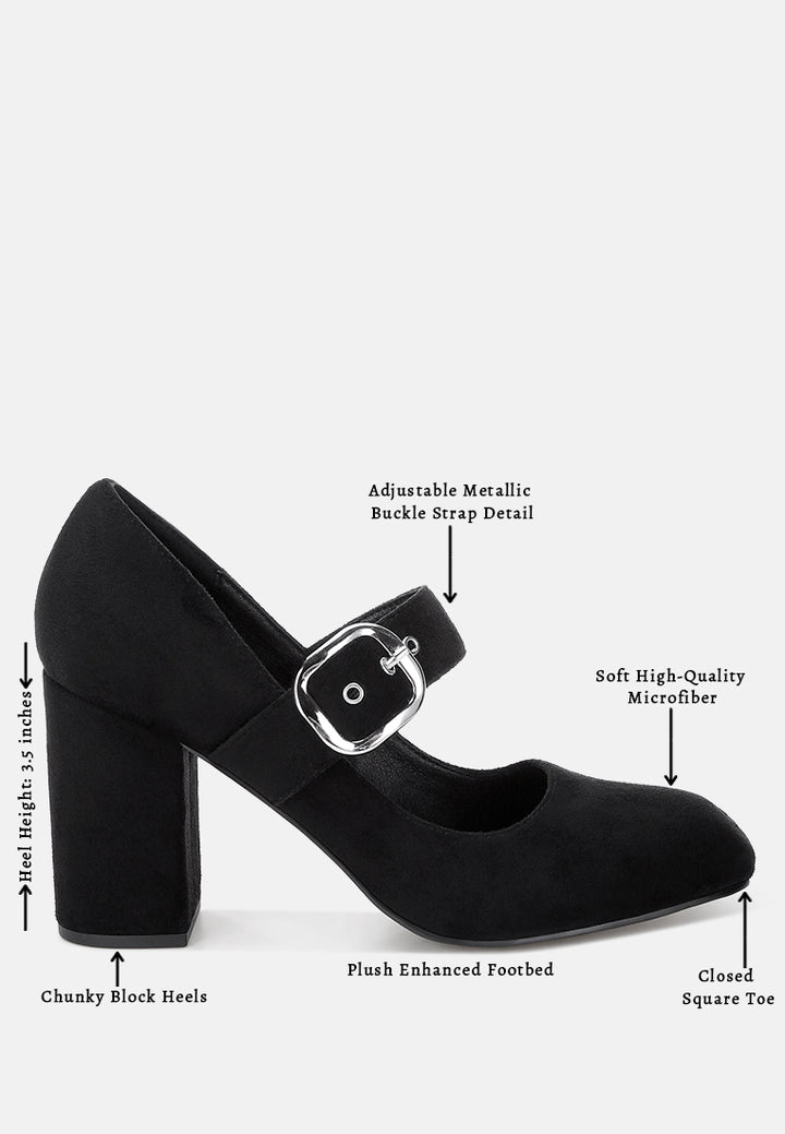 Mayuza Square Toe Strap Sandals#color_black-suede