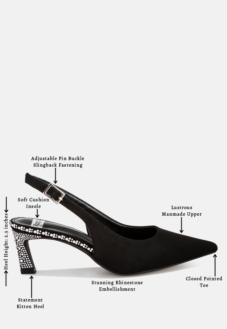 ondrila rhinestones embellished heels#color_black-suede