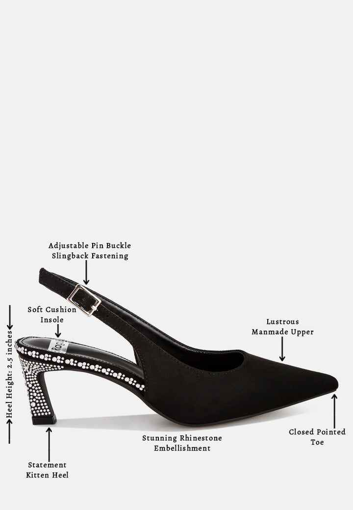 ondrila rhinestones embellished heels#color_black-suede