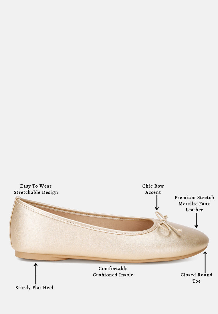 Clarendra Stretch Fit Ballet Flats#color_gold-metallic