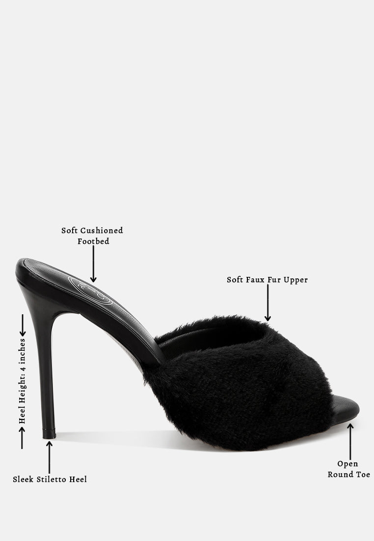 furry sleek stiletto heels#color_black