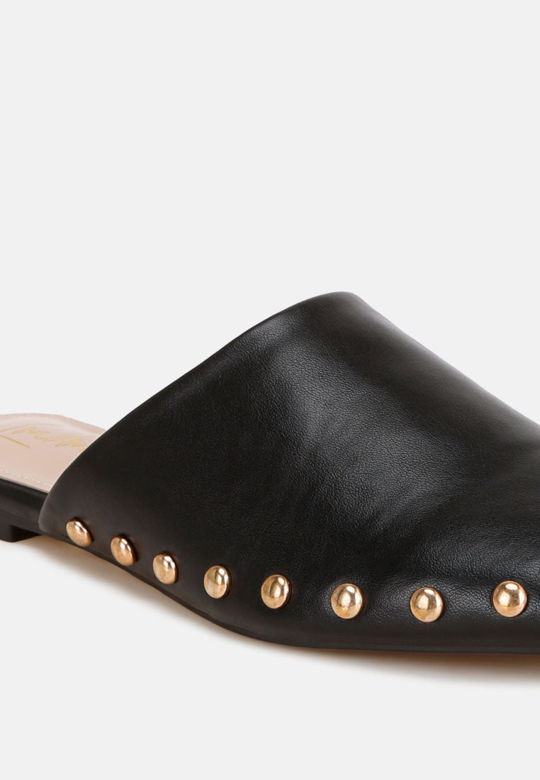 dianthus studded flat mules#color_black-smooth