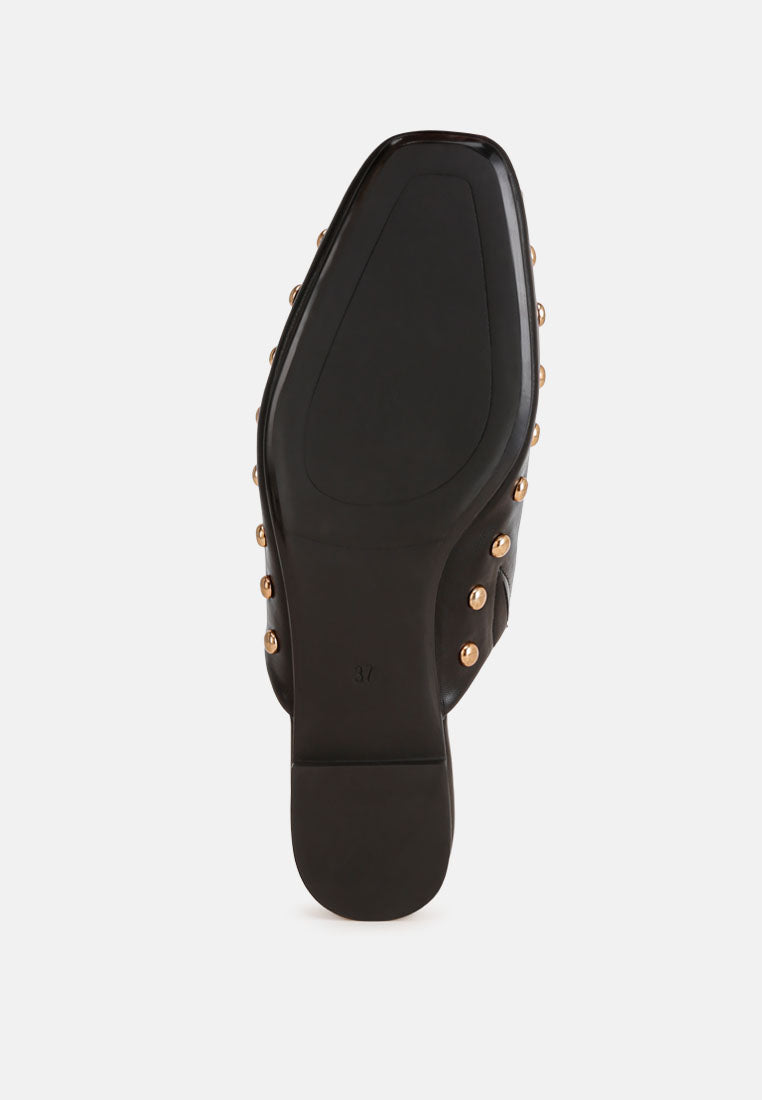 dianthus studded flat mules#color_black-smooth