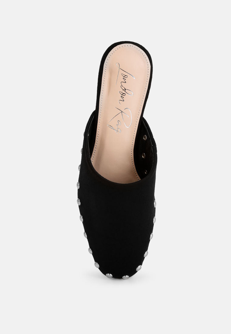 dianthus studded flat mules#color_black-suede