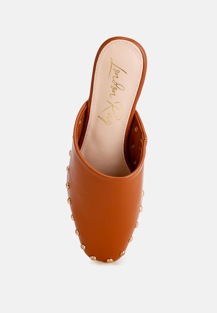 dianthus studded flat mules#color_brown-smooth