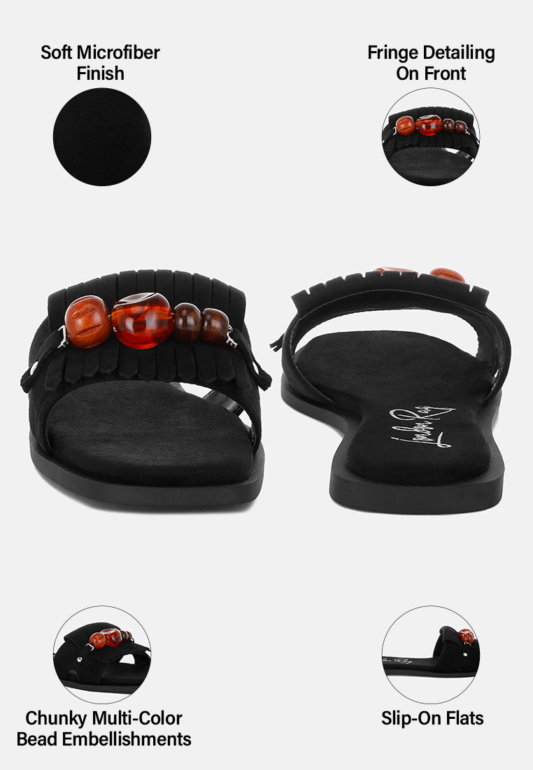 dinasa beaded slip on flats by motes#color_black-man-made-suede