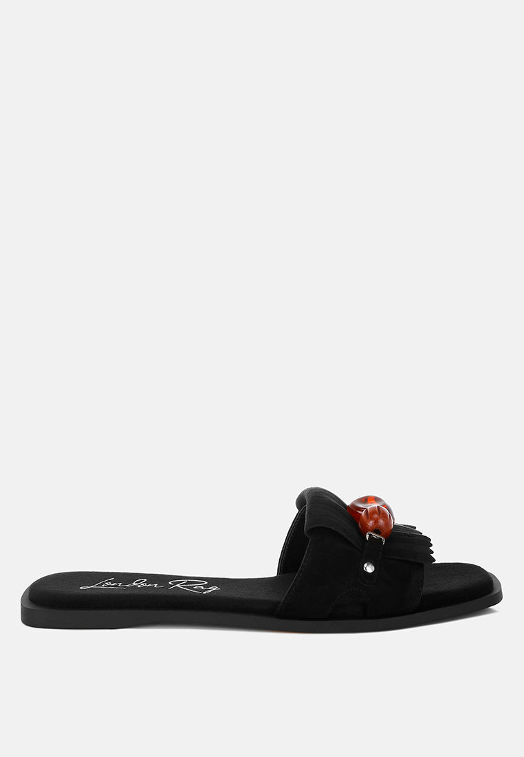 dinasa beaded slip on flats by motes#color_black-man-made-suede
