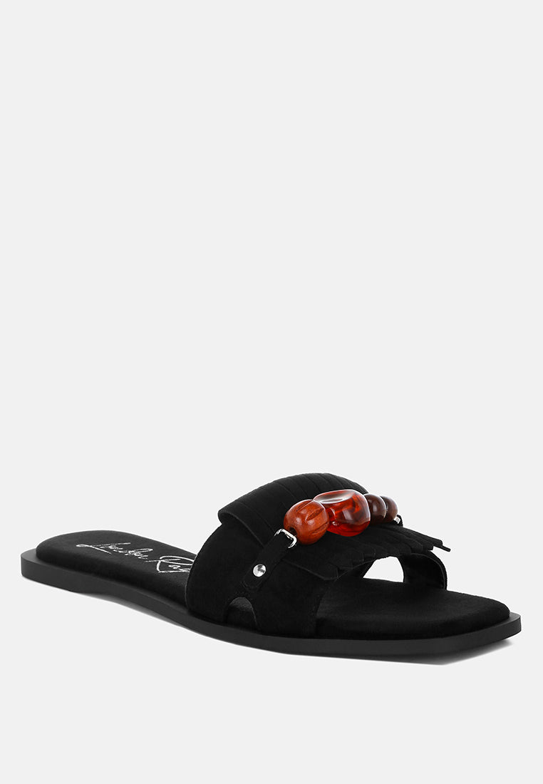 dinasa beaded slip on flats by motes#color_black-man-made-suede
