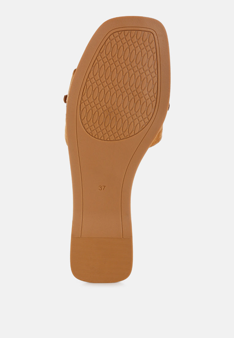 dinasa beaded slip on flats by motes#color_tan-man-made-suede