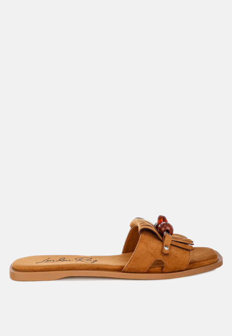 dinasa beaded slip on flats by motes#color_tan-man-made-suede
