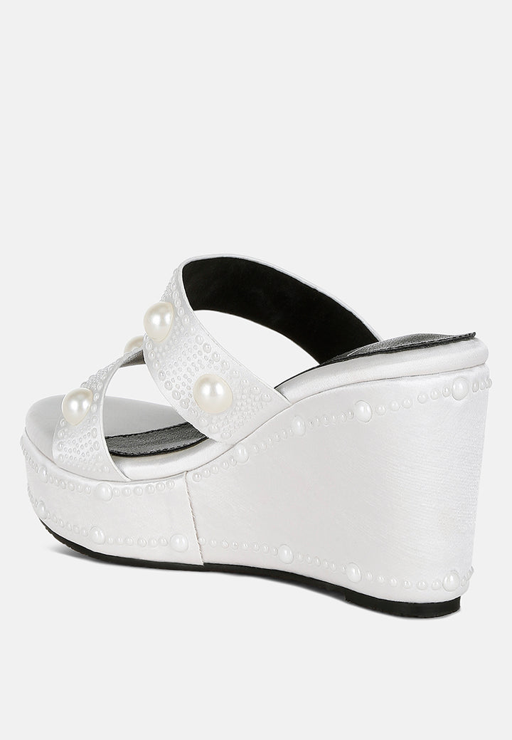 pearl embellished wedge sandals by ruw#color_white