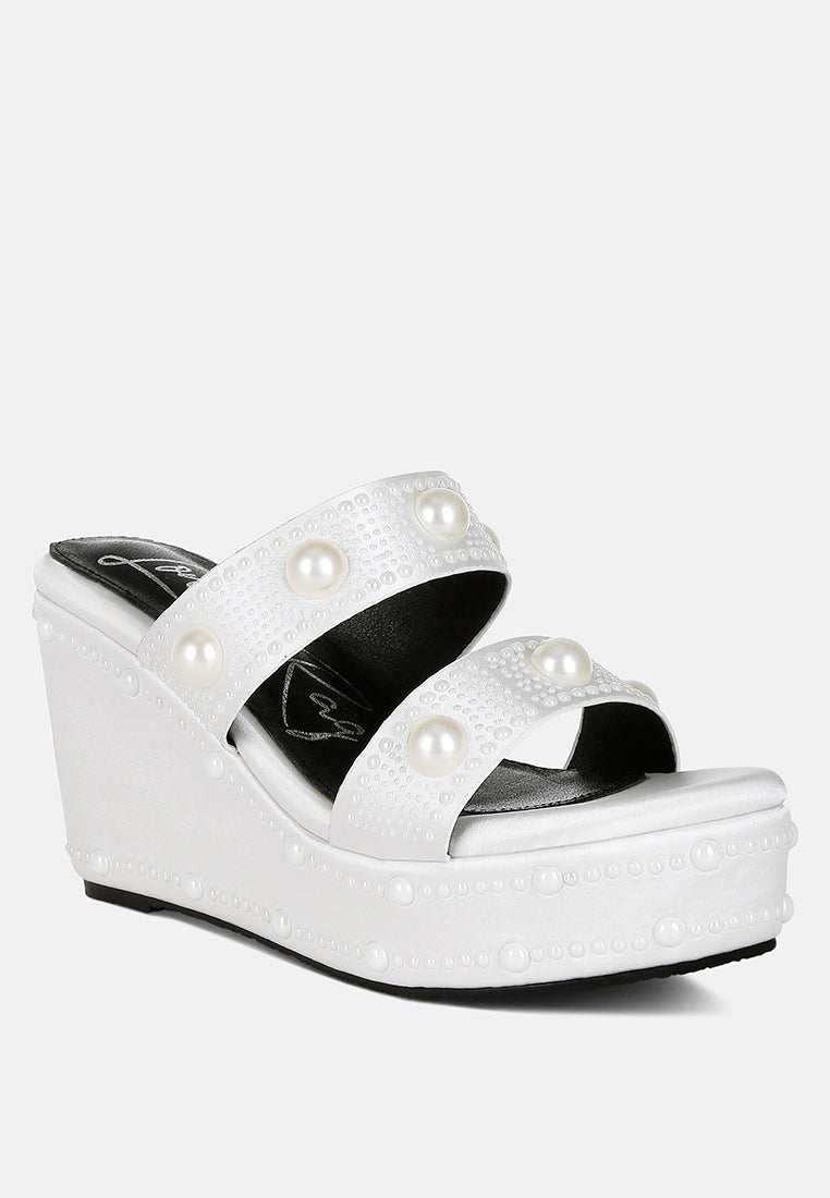 pearl embellished wedge sandals by ruw#color_white