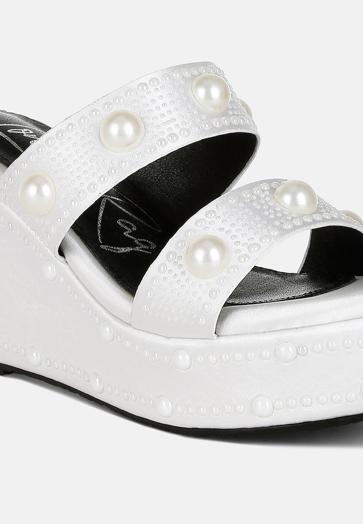 pearl embellished wedge sandals by ruw#color_white