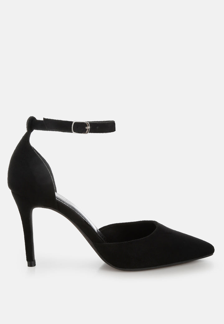 dolona microfiber stiletto heel sandals#color_black