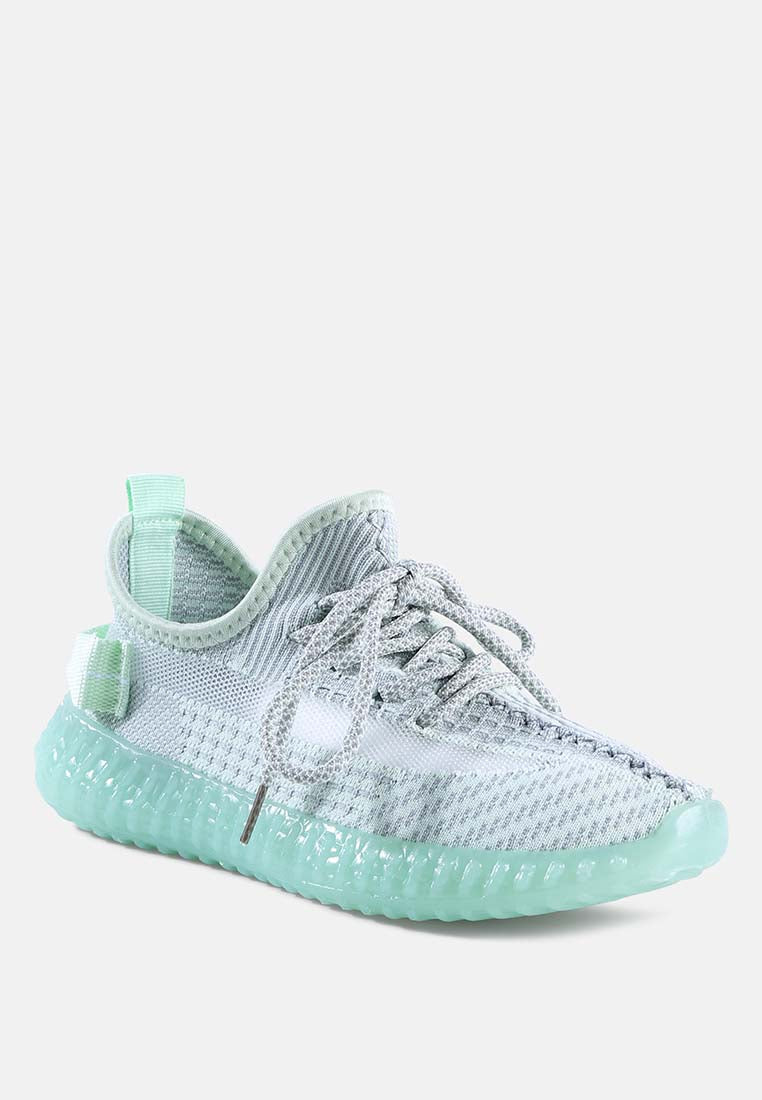 groovey chunky sole sneakers#color_green