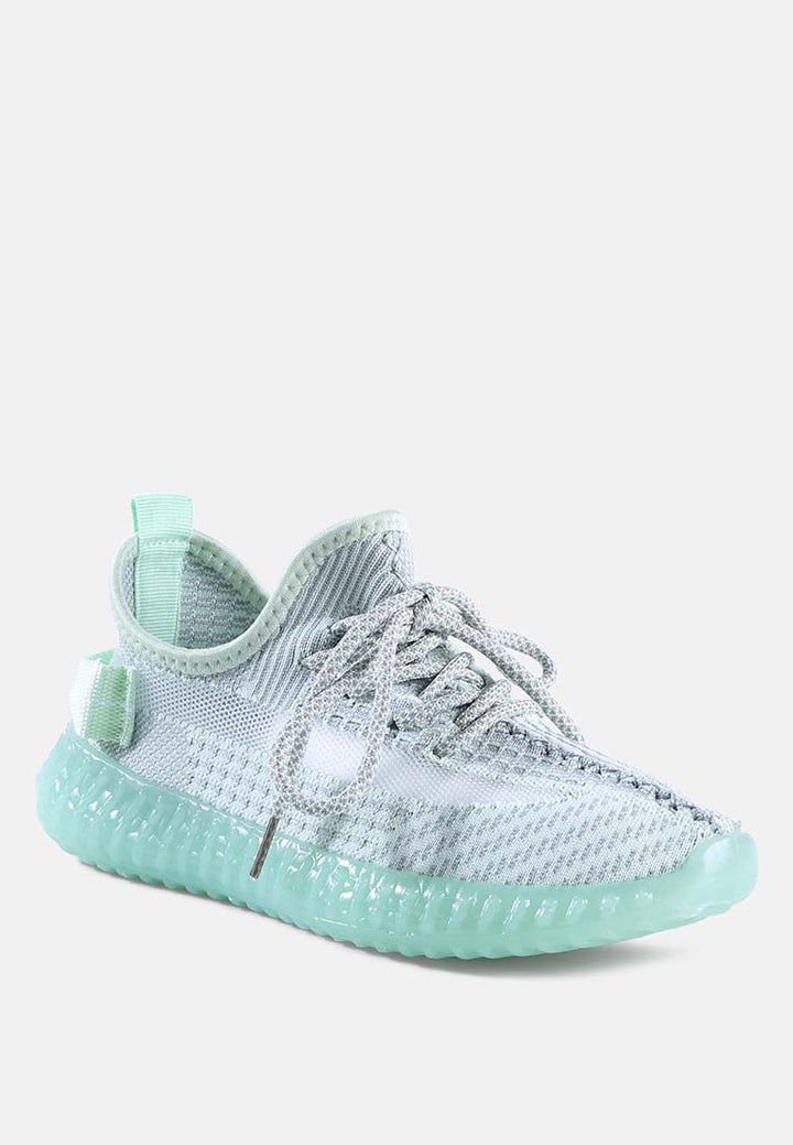 groovey chunky sole sneakers#color_green