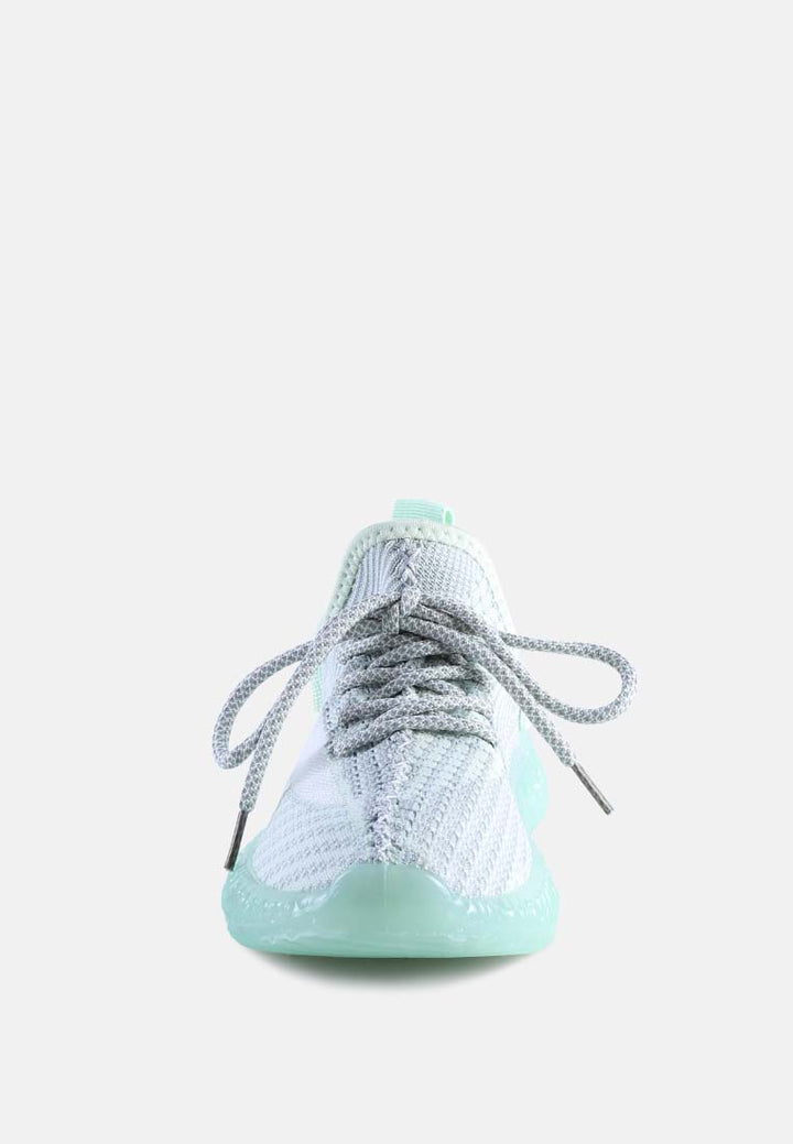 groovey chunky sole sneakers#color_green
