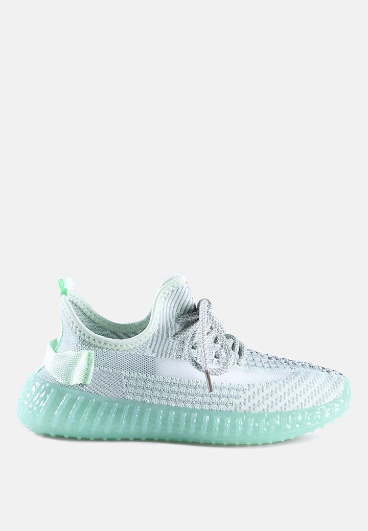 groovey chunky sole sneakers#color_green