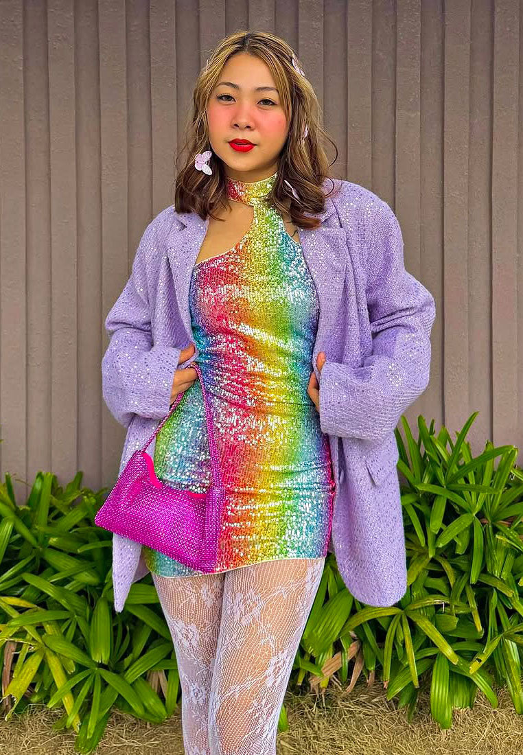 sequin embellished oversized blazer by ruw#color_lilac