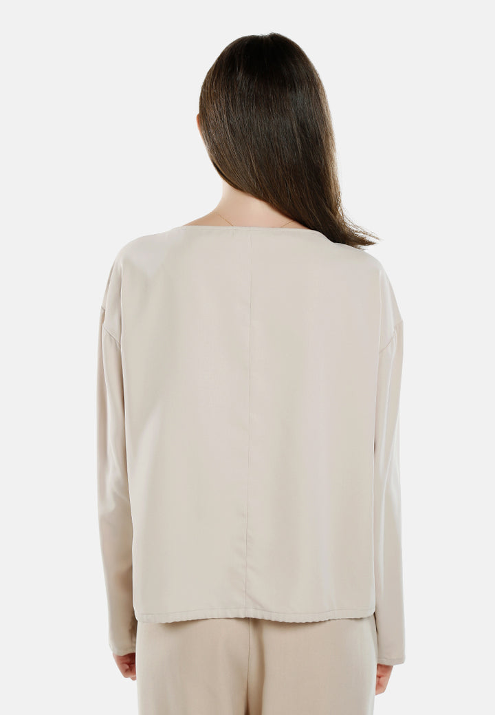 drawstring relaxed top by ruw#color_beige