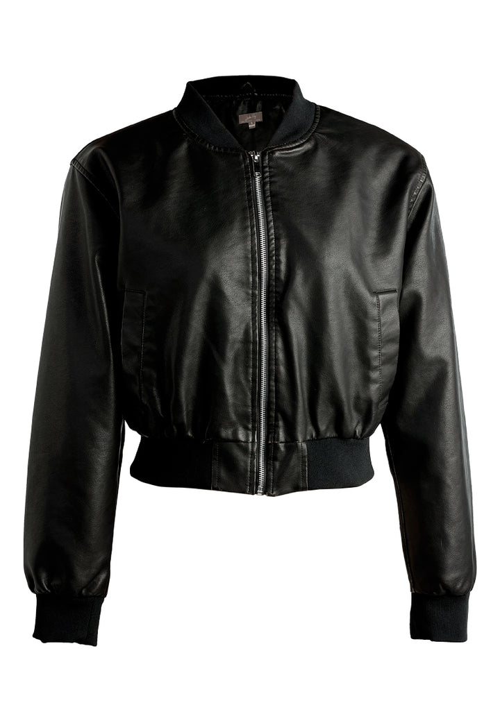 drop shoulder zipper jacket by ruw#color_black