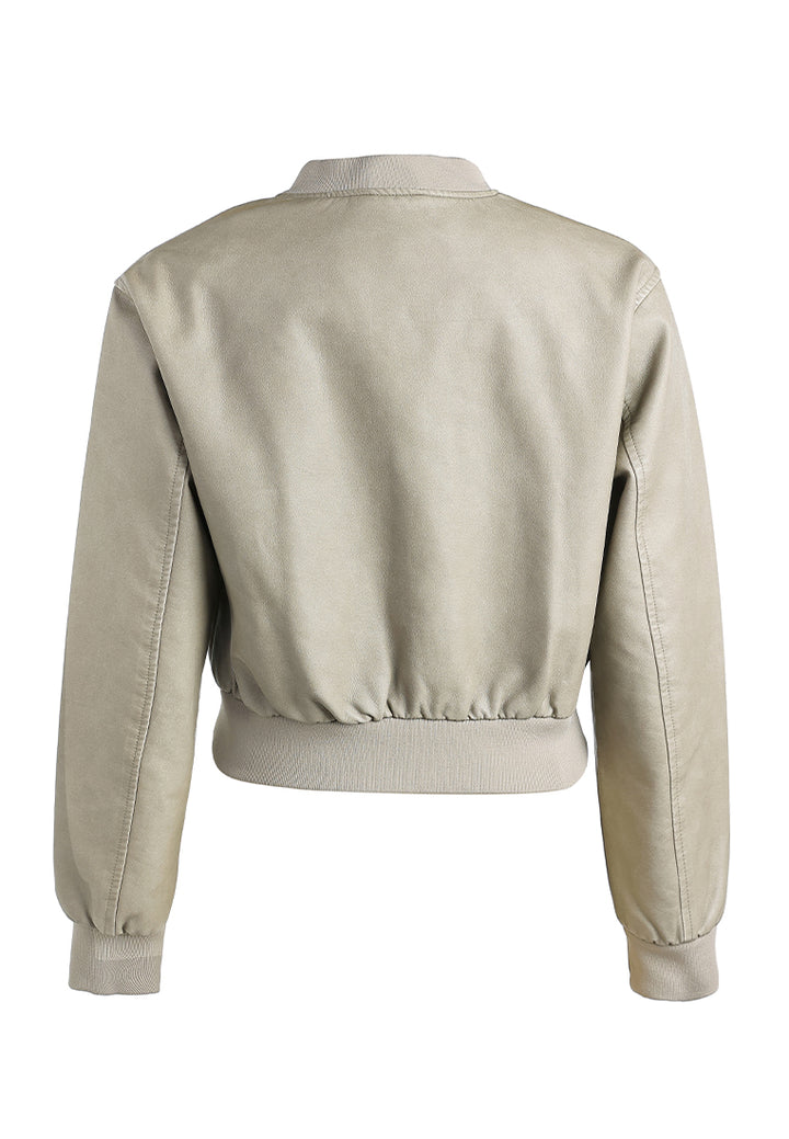 drop shoulder zipper jacket by ruw#color_mocha