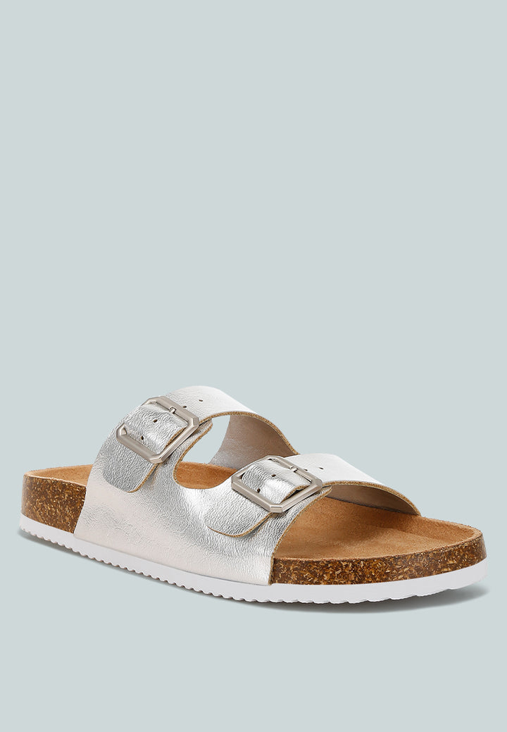 dual strap buckle flats by ruw#color_silver