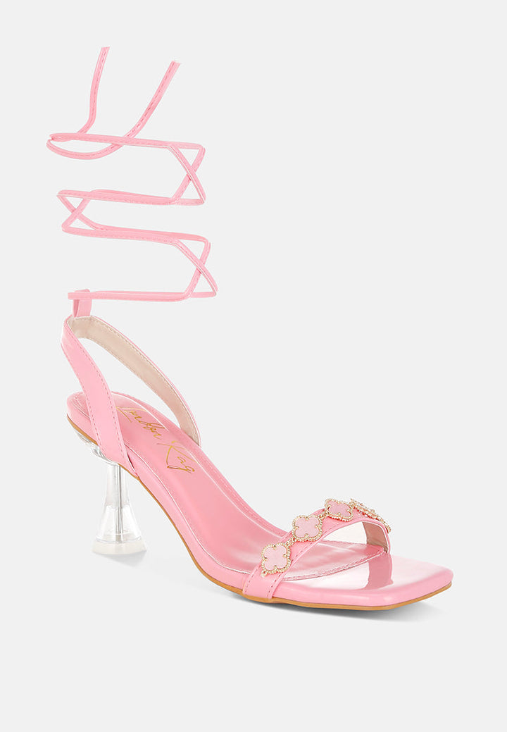ebina charm detail spool heels#color_pink