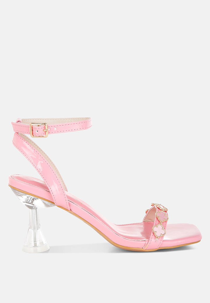 ebina charm detail spool heels#color_pink