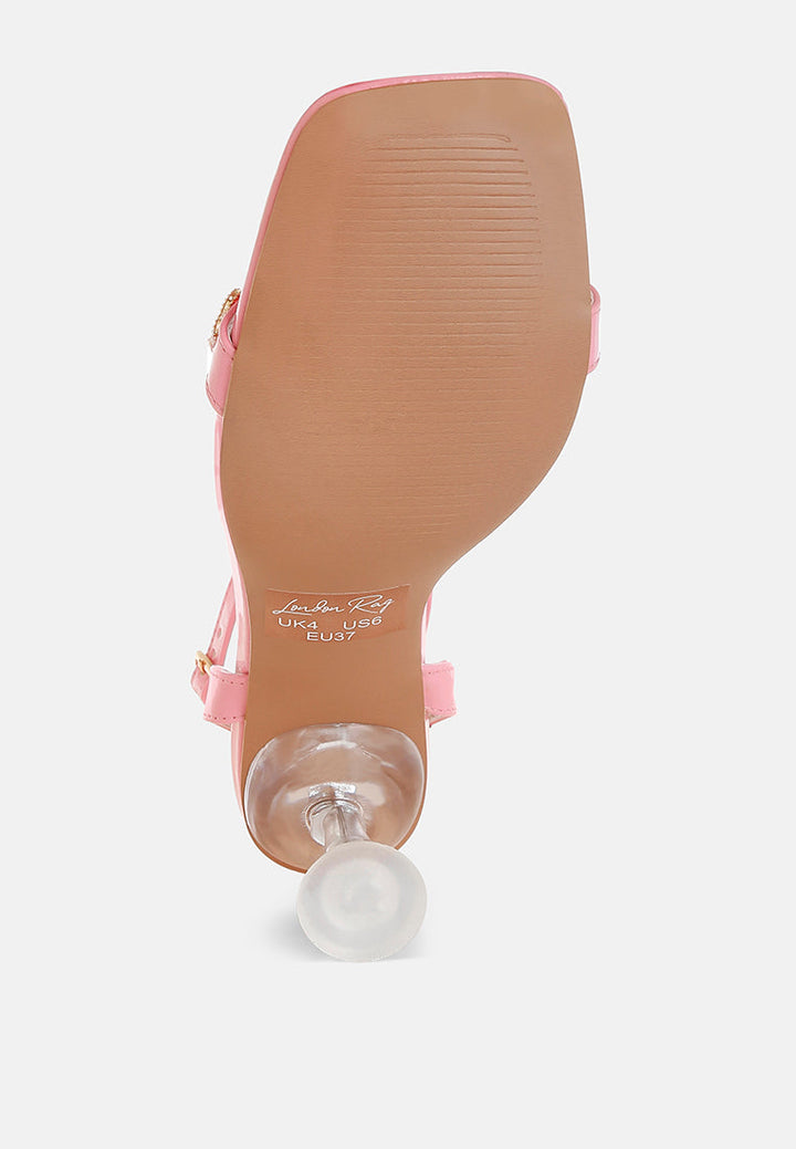 ebina charm detail spool heels#color_pink