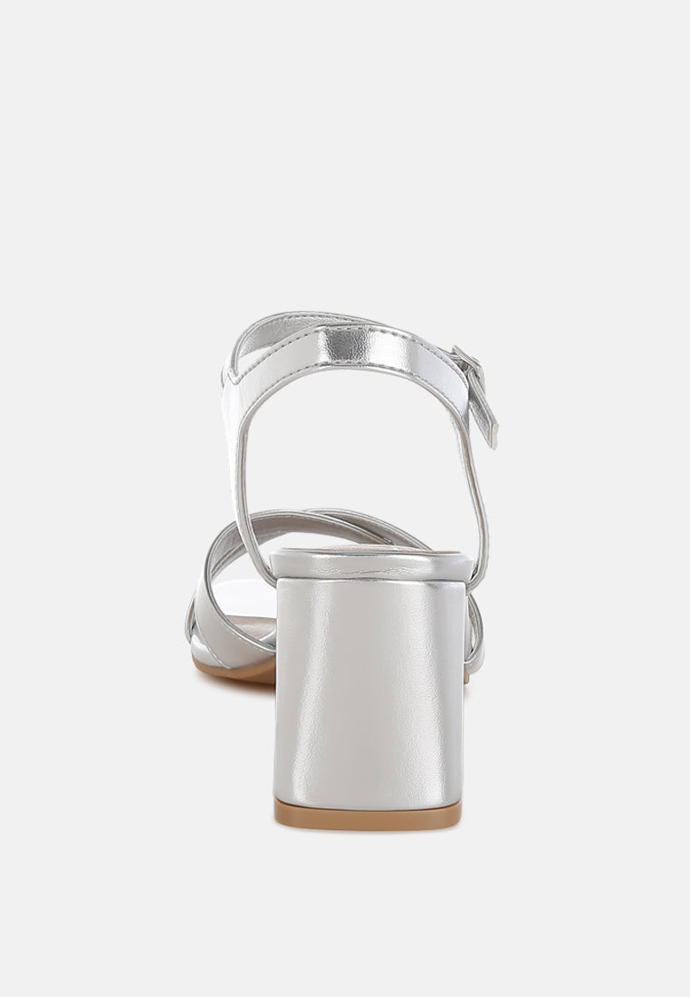 square toe block heel sandals by ruw#color_silver