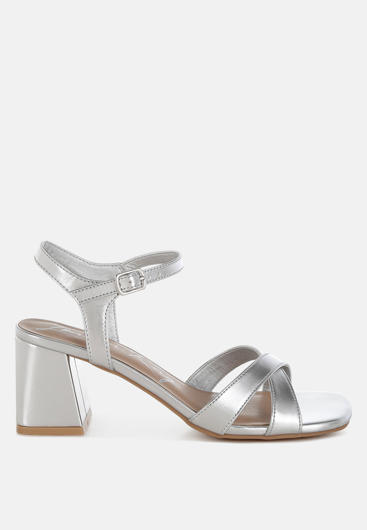 square toe block heel sandals by ruw#color_silver