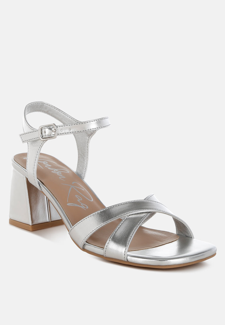 square toe block heel sandals by ruw#color_silver