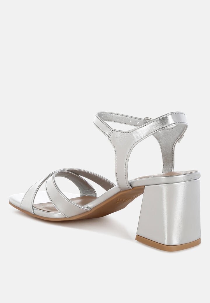 square toe block heel sandals by ruw#color_silver