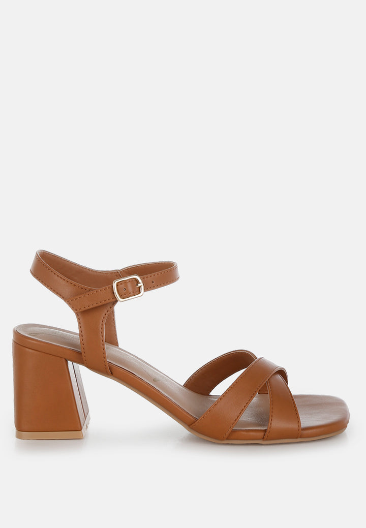 square toe block heel sandals by ruw#color_tan