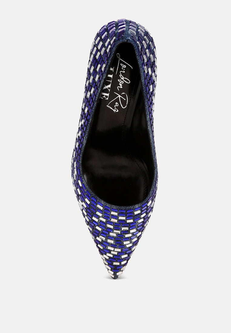 elodie rhinestones embellished pump heels#color_denim