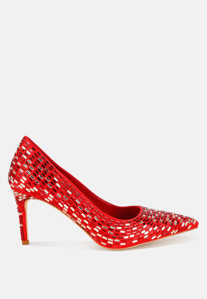 elodie rhinestones embellished pump heels#color_red-satin