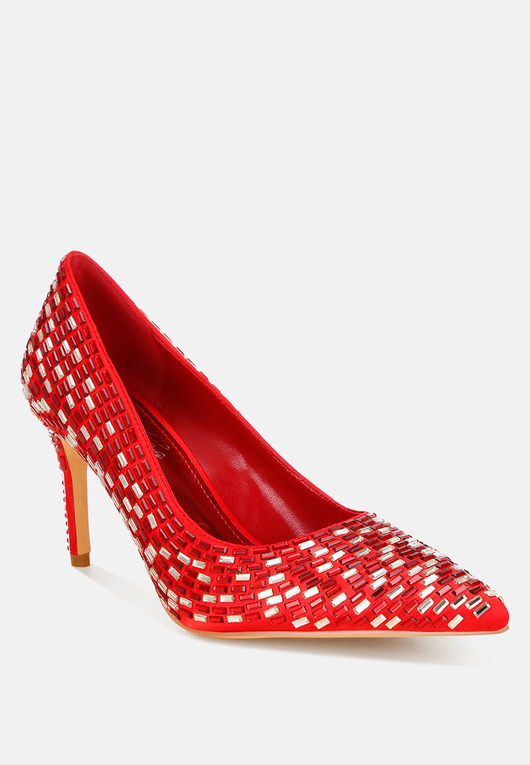elodie rhinestones embellished pump heels#color_red-satin