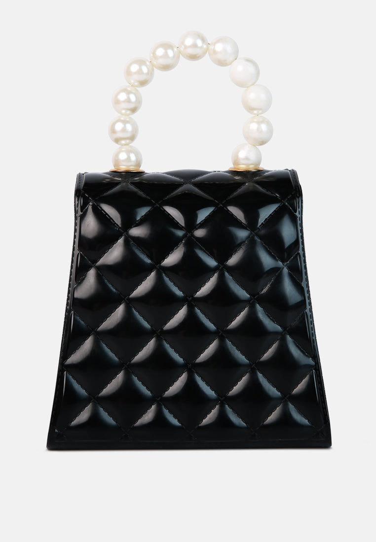 embellished quilted pattern mini bag#color_black