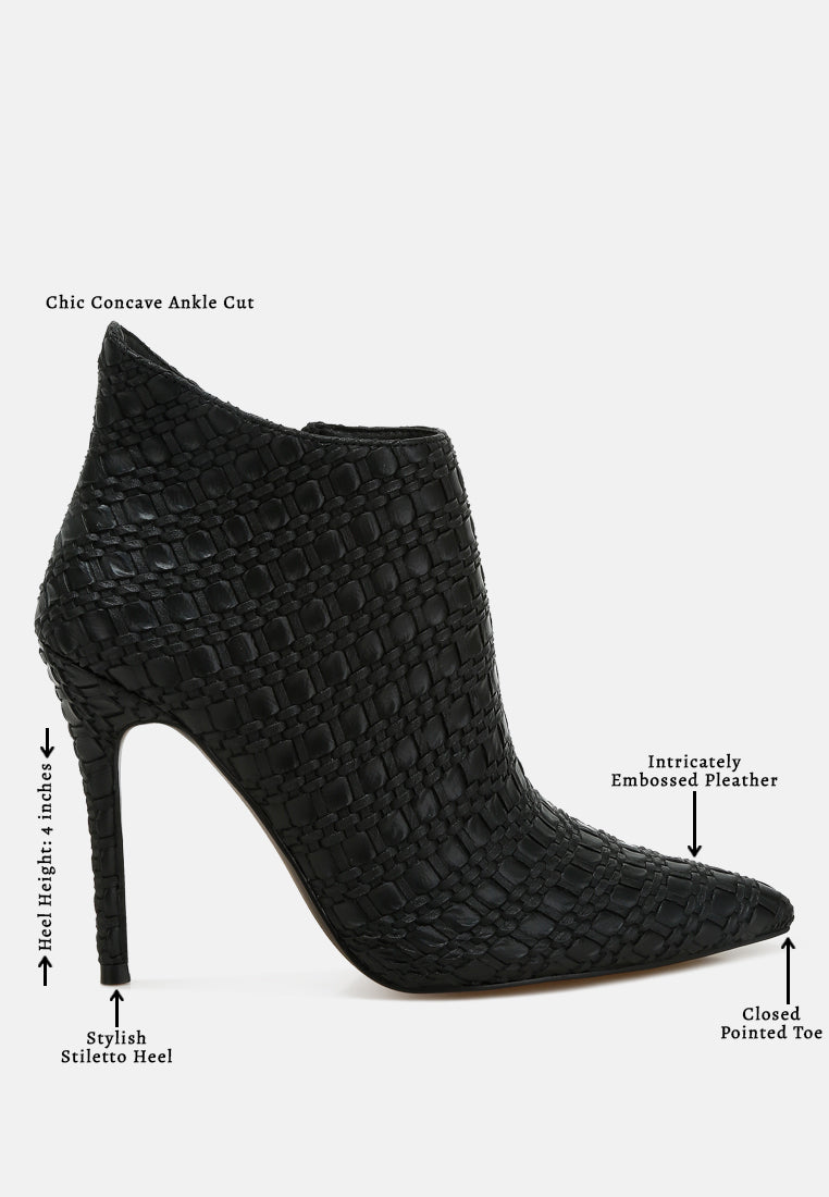 embossed concave cut ankle boots by ruw#color_black