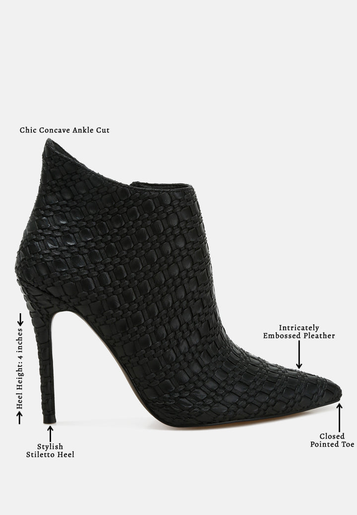 embossed concave cut ankle boots by ruw#color_black