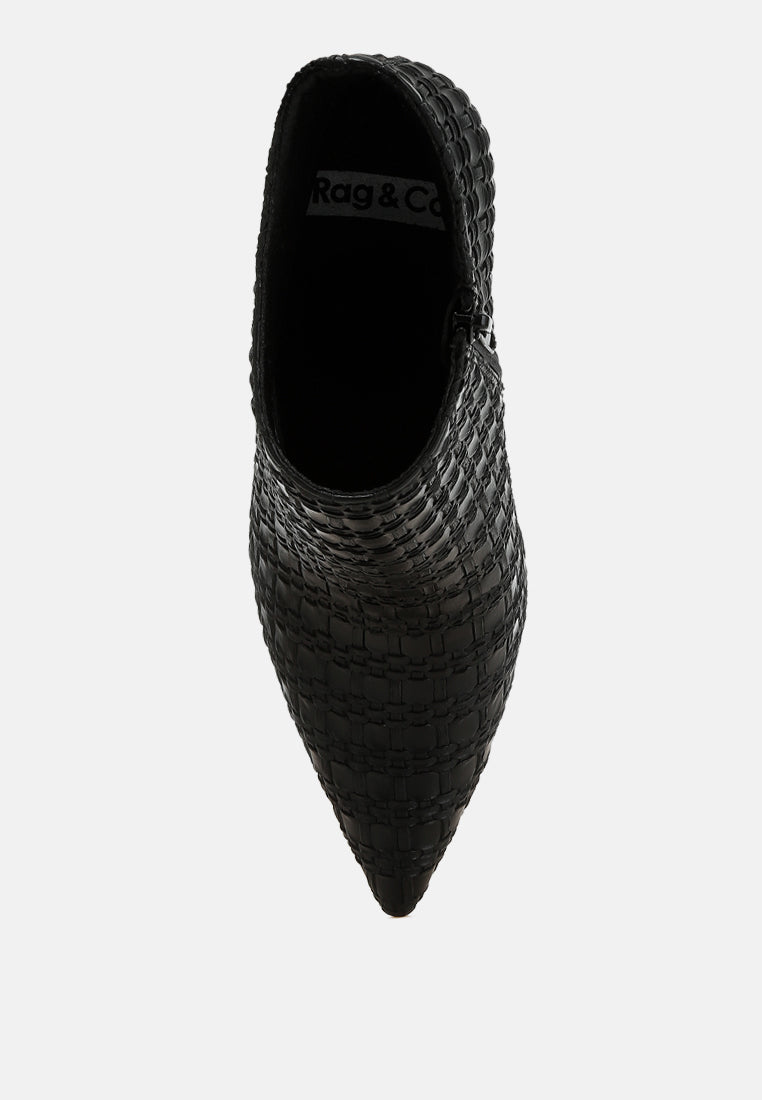 embossed concave cut ankle boots by ruw#color_black