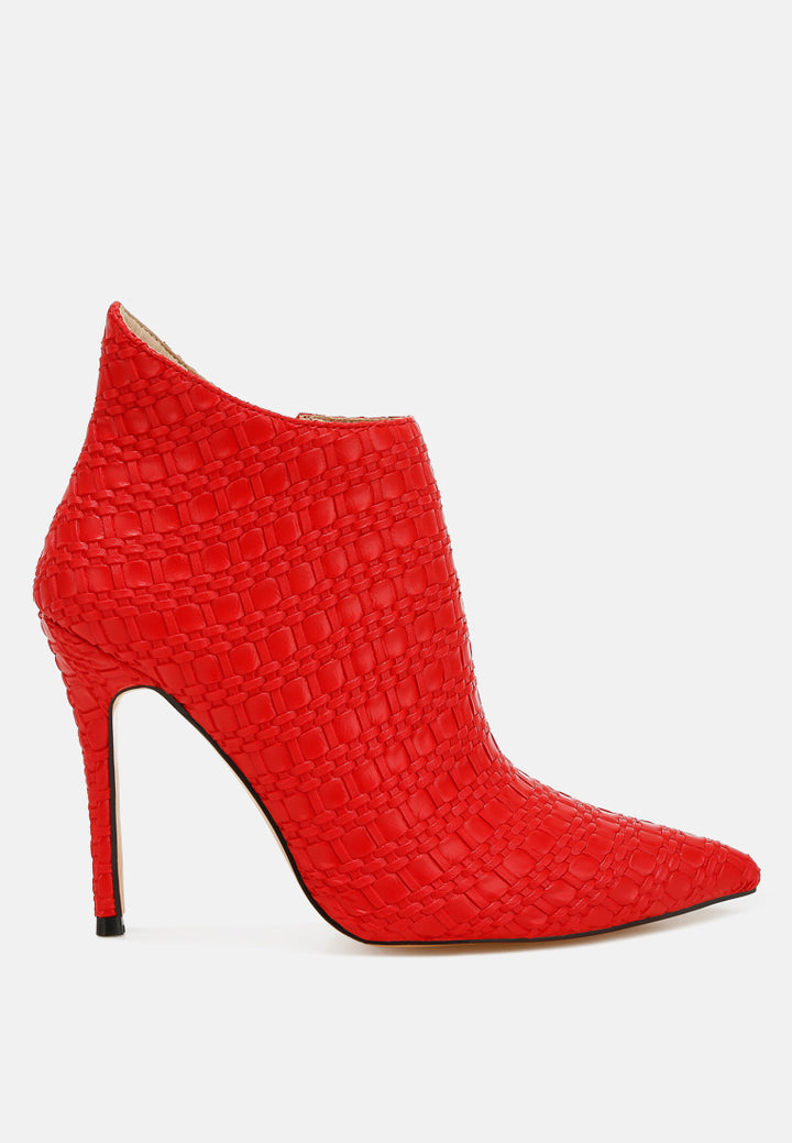 embossed concave cut ankle boots by ruw#color_red