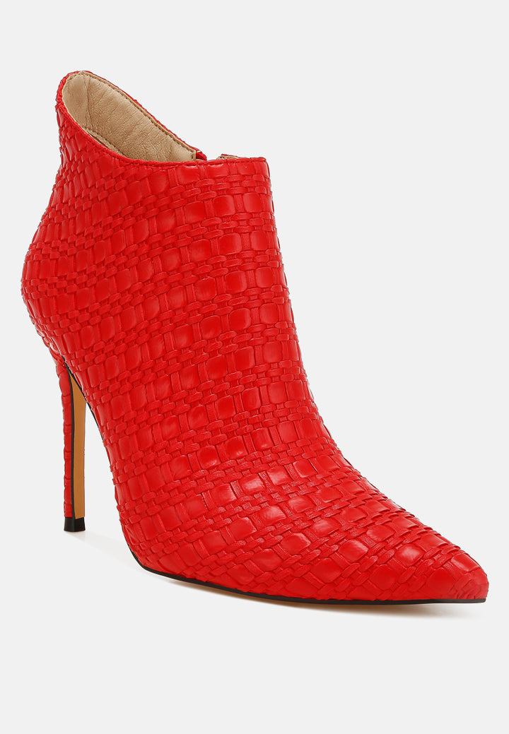 embossed concave cut ankle boots by ruw#color_red