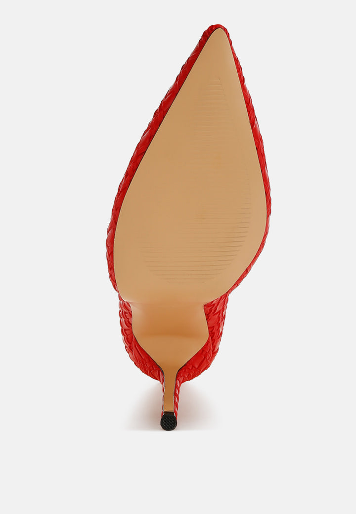 embossed concave cut ankle boots by ruw#color_red