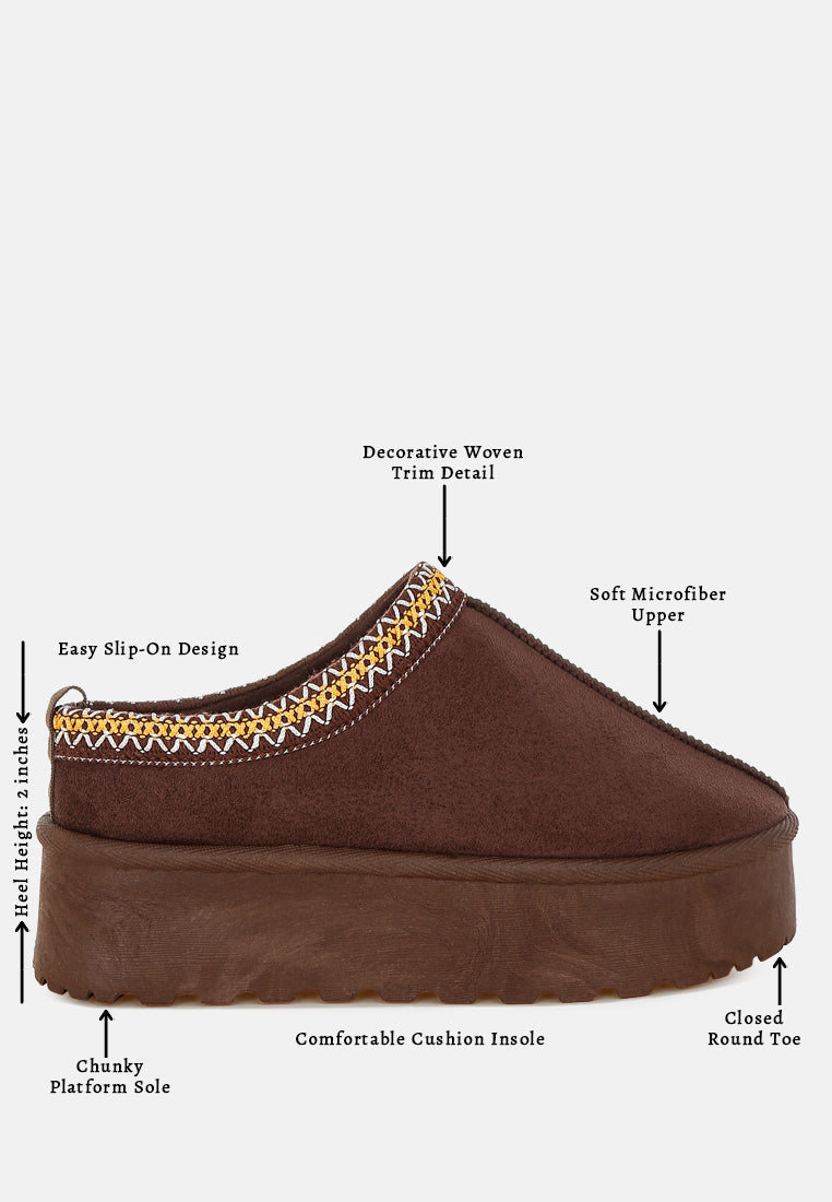 embroidered platform faux fur classic slip-on by ruw#color_brown