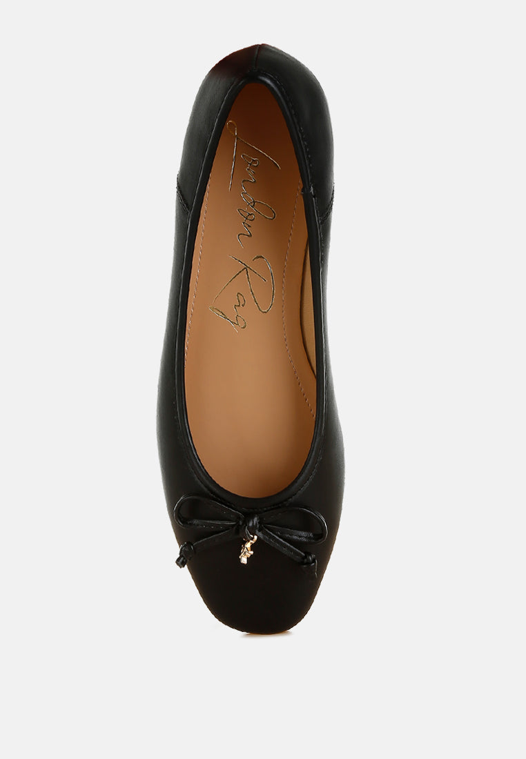 faux leather casual ballerinas by ruw#color_black