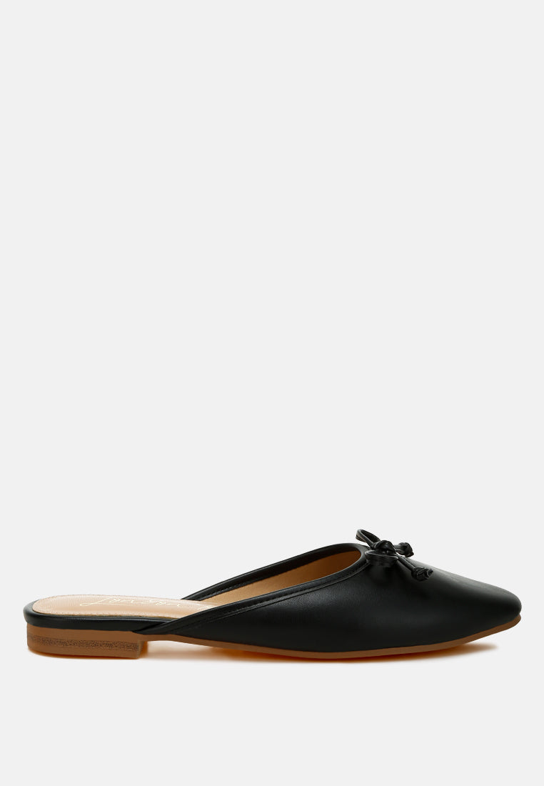 bow slip-on flat mules by ruw#color_black