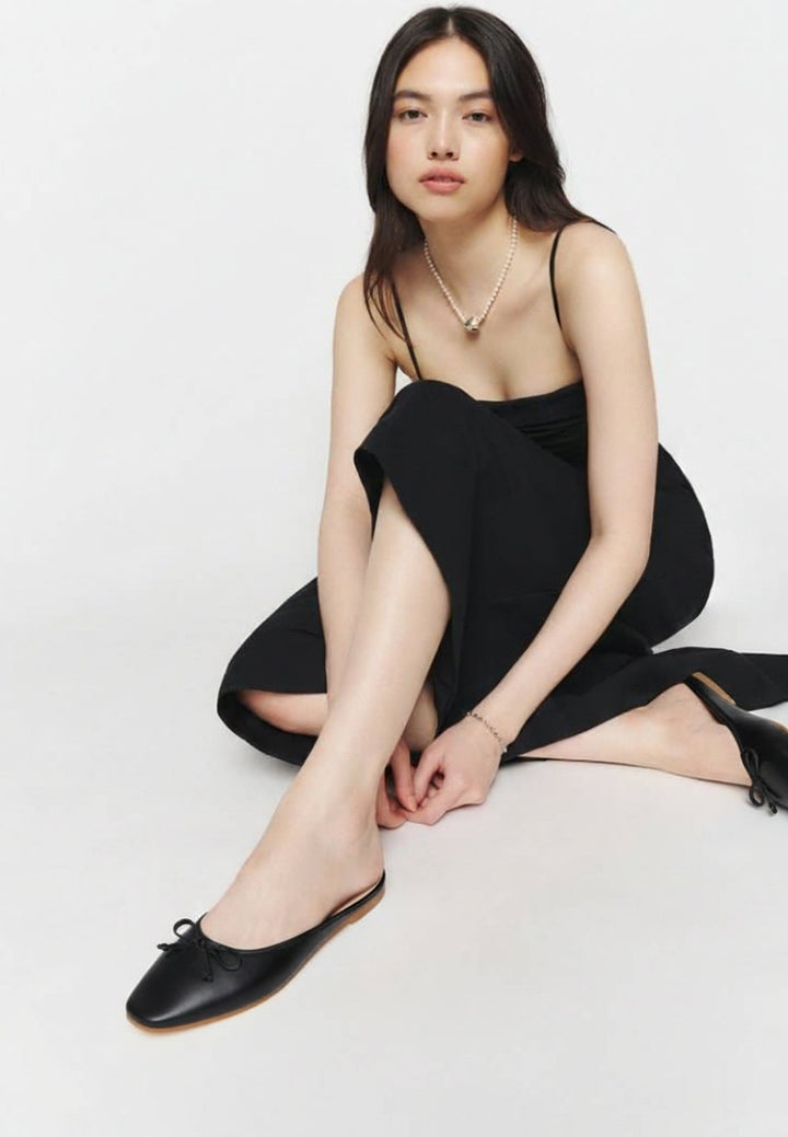 bow slip-on flat mules by ruw#color_black