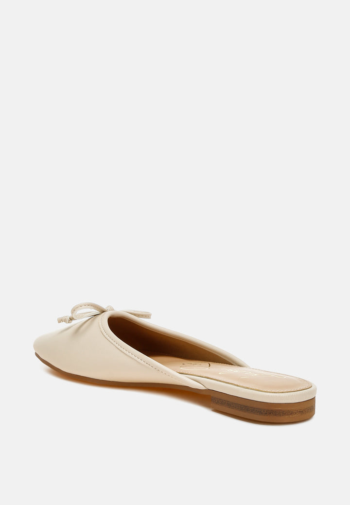 bow slip-on flat mules by ruw#color_beige